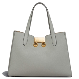 Marni Leather Trunkaroo Tote Handbag, Storm